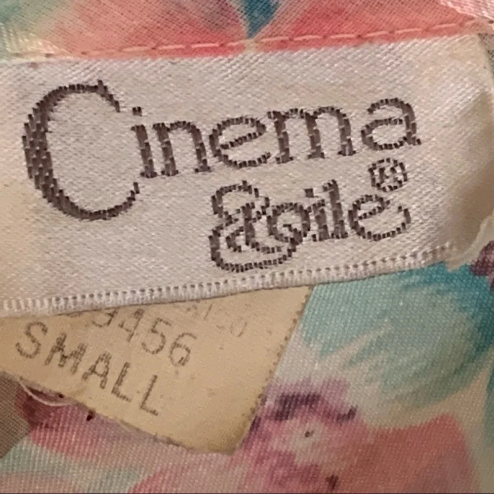Vintage Robe & Nightgown Peignoir Set Floral Small Cinema Etoile